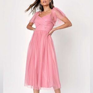 Lulu's Pink Midi Dress